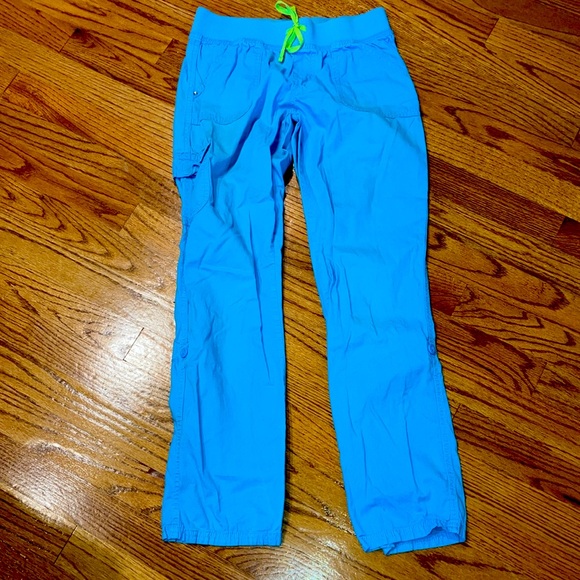 Blue size 14 SO light pants that can be rolled up as capris versatile EUC - Picture 1 of 4